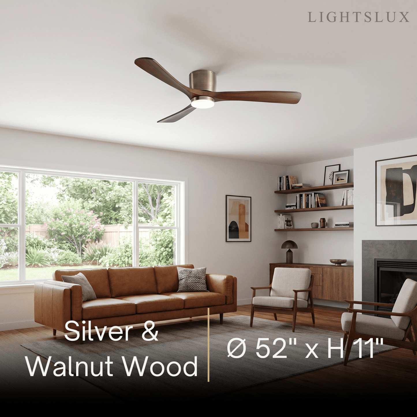 Ventilateur de Plafond Scandinave Bois | LED Intégrée, Flux d'Air Silencieux