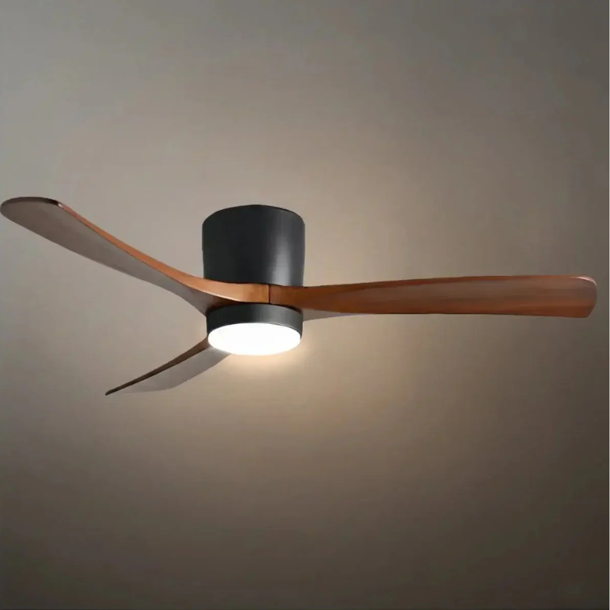 Ventilateur de Plafond Scandinave Bois | LED Intégrée, Flux d'Air Silencieux