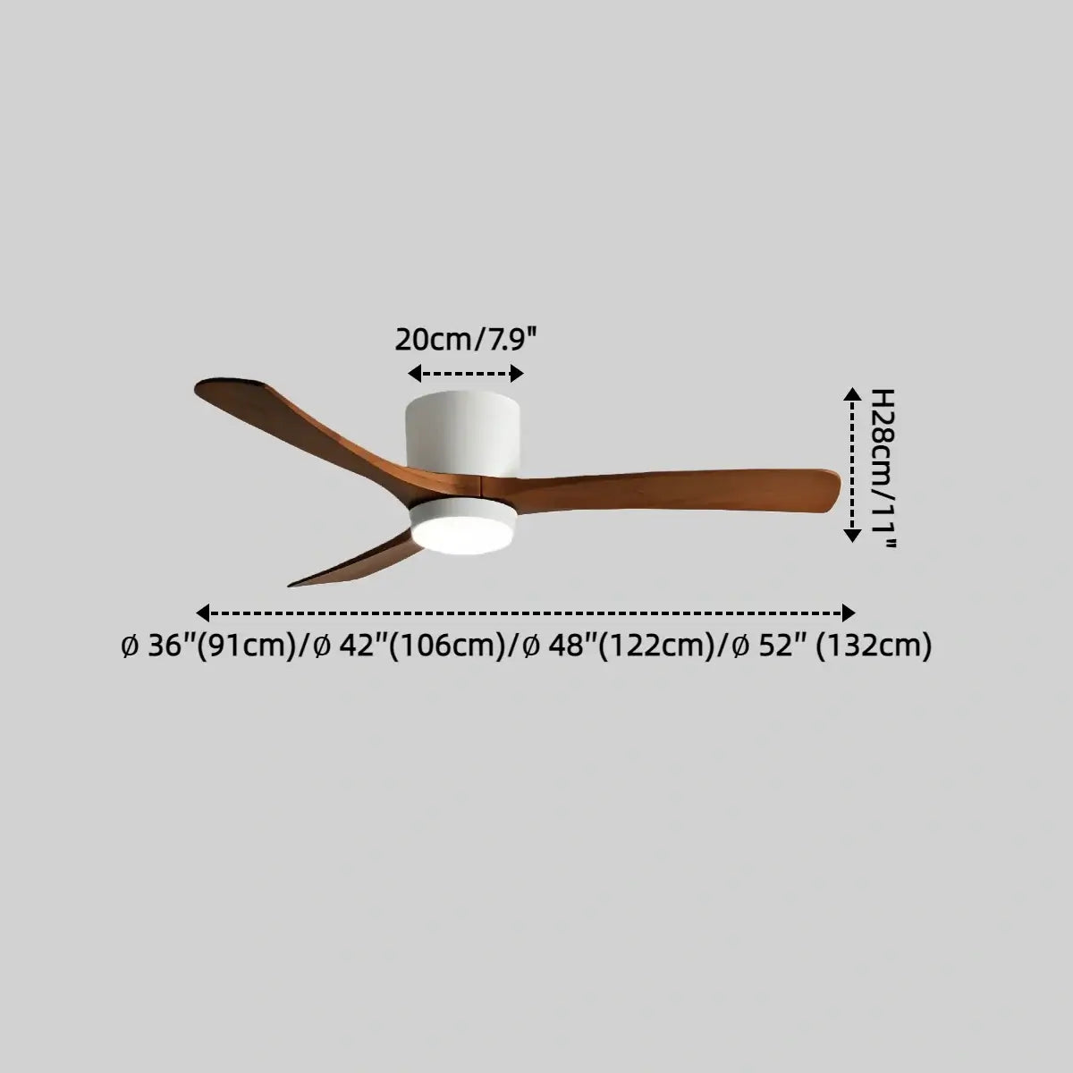Ventilateur de Plafond Scandinave Bois | LED Intégrée, Flux d'Air Silencieux
