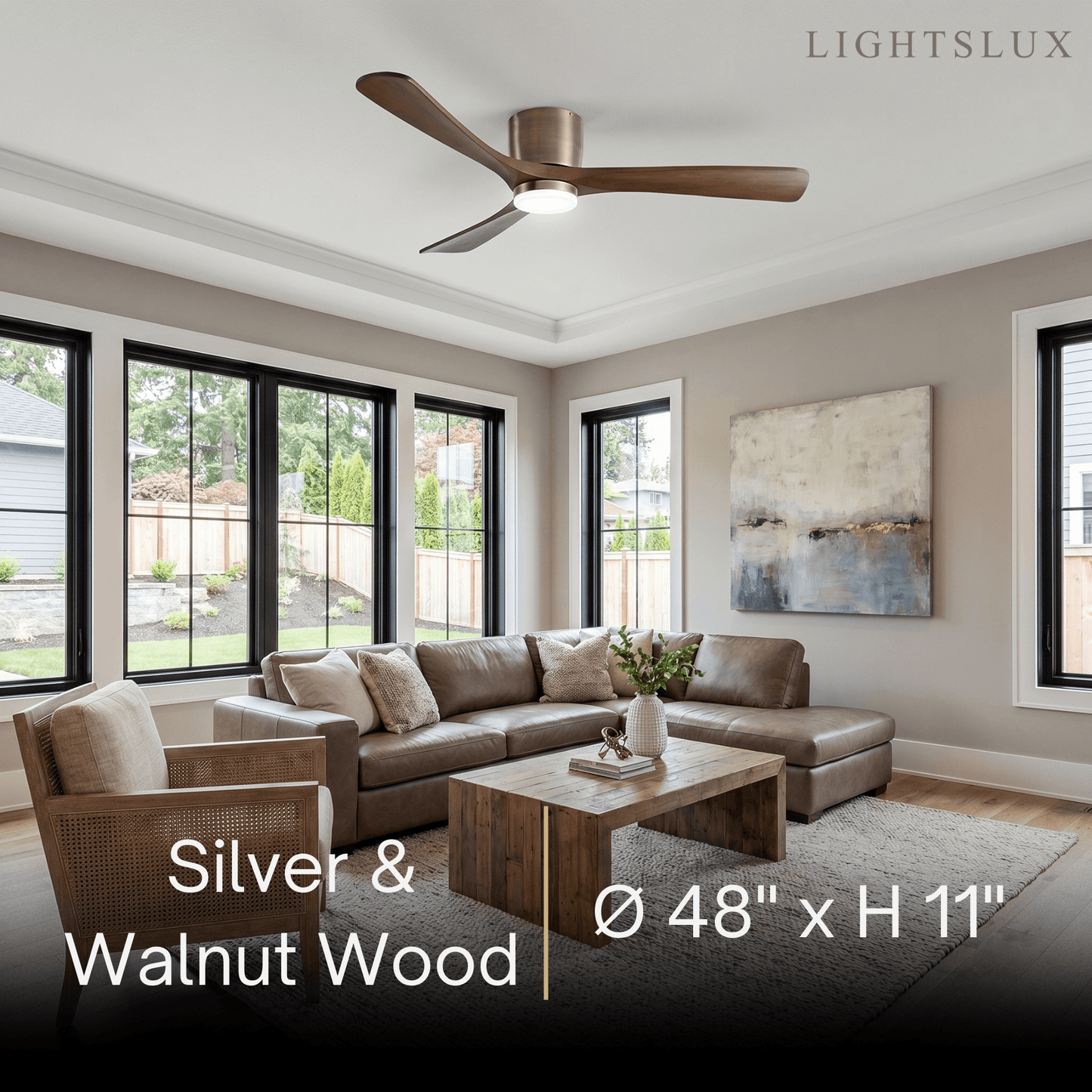 Ventilateur de Plafond Scandinave Bois | LED Intégrée, Flux d'Air Silencieux