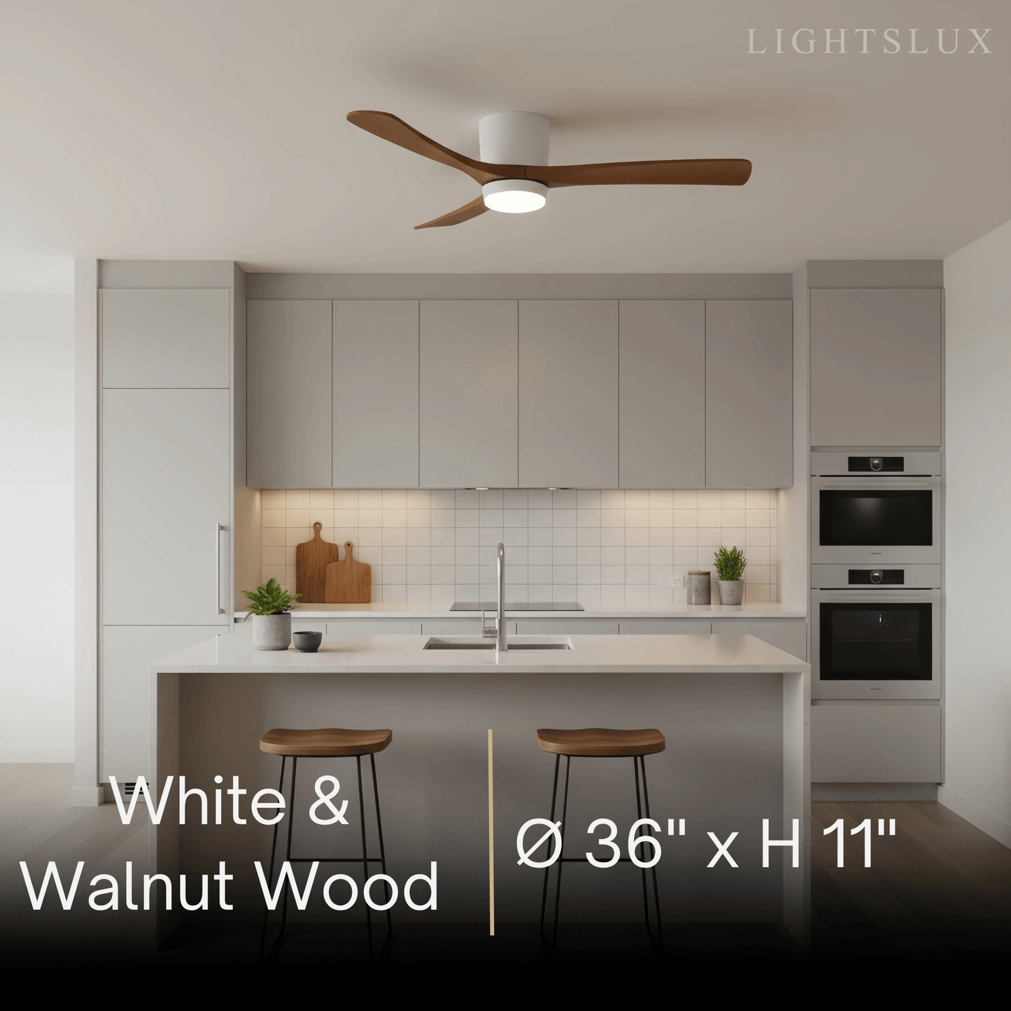 Ventilateur de Plafond Scandinave Bois | LED Intégrée, Flux d'Air Silencieux
