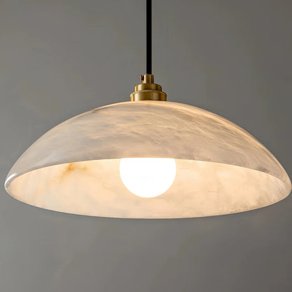 Lampe Suspendue Albâtre & Laiton | Réglable en Intensité, Câble Réglable 150 cm