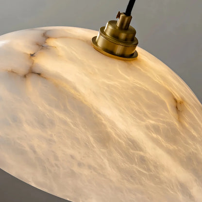 Lampe Suspendue Albâtre & Laiton | Réglable en Intensité, Câble Réglable 150 cm