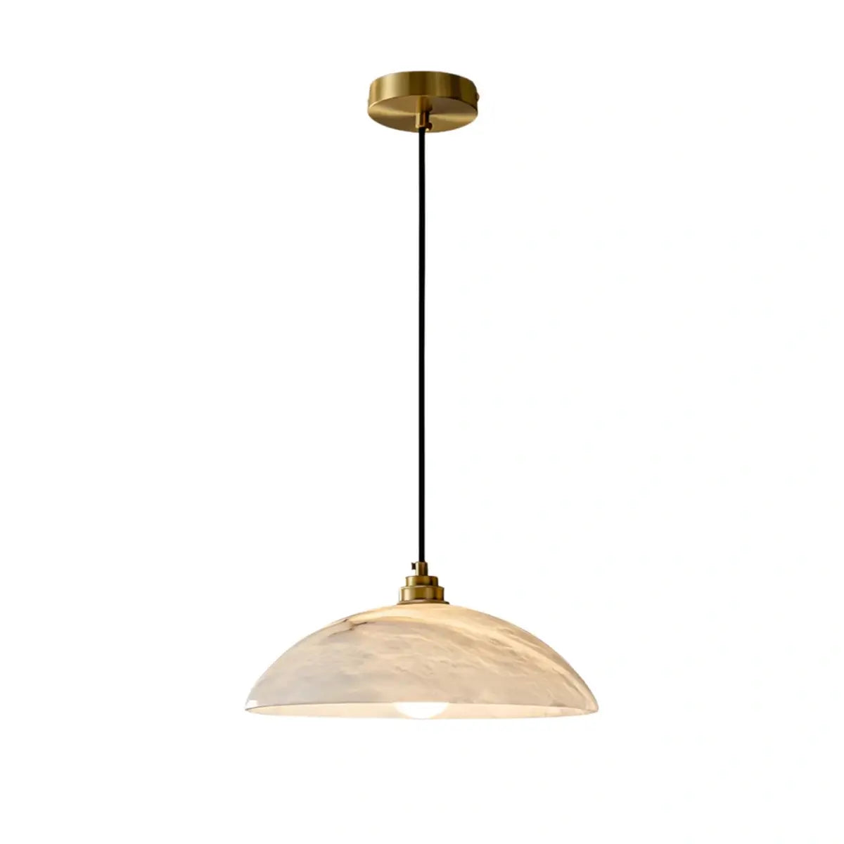 Lampe Suspendue Albâtre & Laiton | Réglable en Intensité, Câble Réglable 150 cm