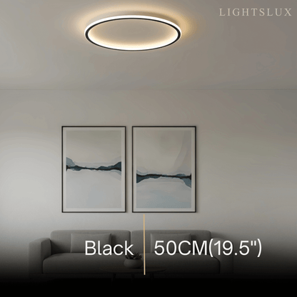 Applique Plafond Ronde Moderne Métal Noir et Blanc | 3 Temp. | Télécommande