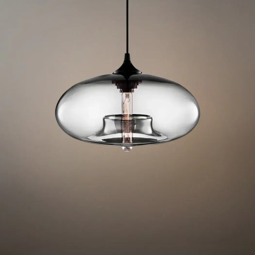Lustre Verre Lampe Îlot Cuisine Verre & Métal | Hauteur Ajustable LED Compatible