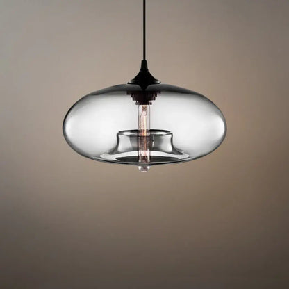 Lustre Verre Lampe Îlot Cuisine Verre & Métal | Hauteur Ajustable LED Compatible