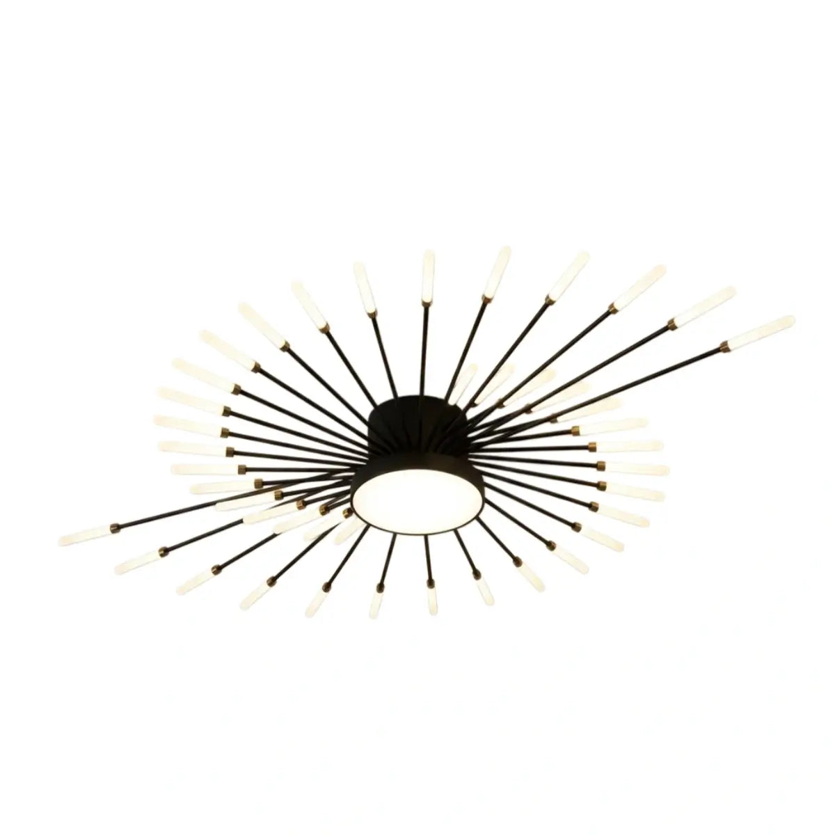 Lustre LED Moderne Noir-Or Métal et Acrylique | Télécommande et 3 Teintes
