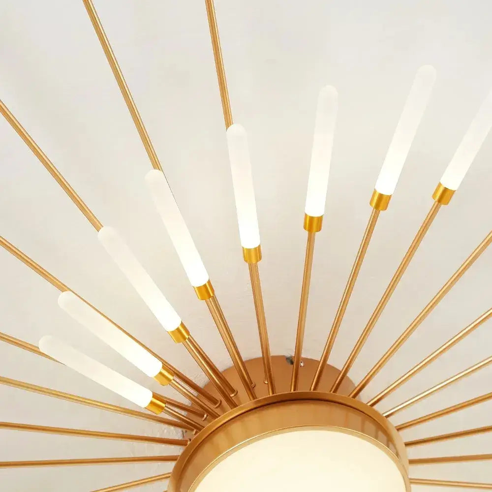 Lustre LED Moderne Noir-Or Métal et Acrylique | Télécommande et 3 Teintes