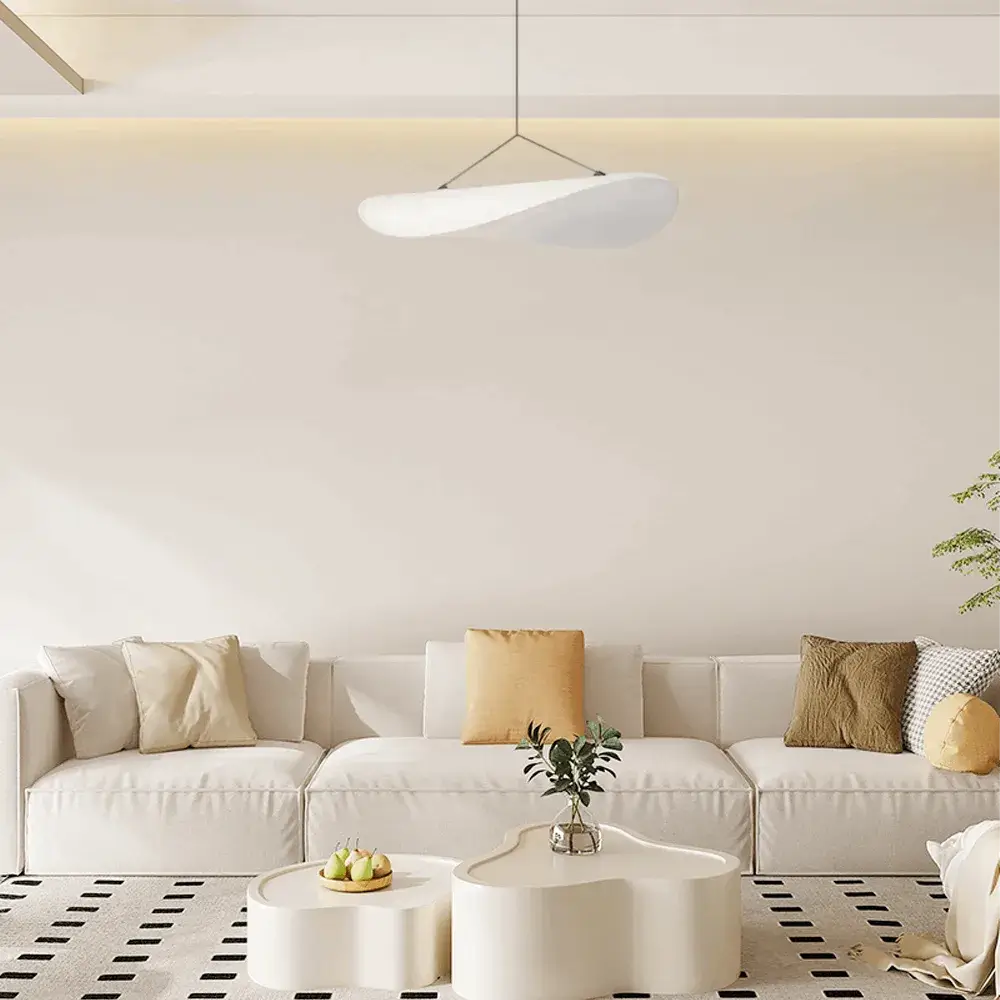 Lampe Suspension Art Déco Métal Blanc | LED SMD Intégrée | Chaîne Réglable