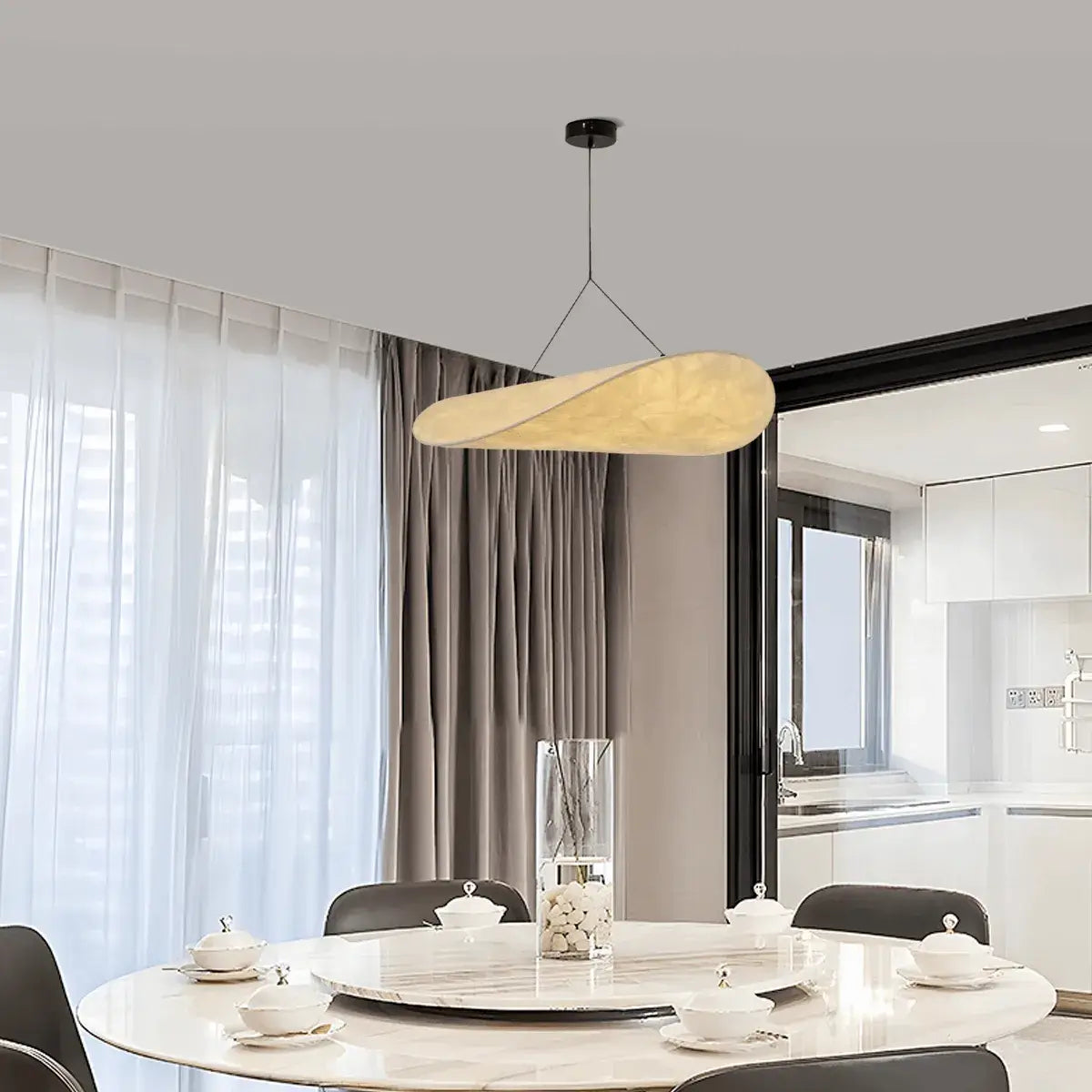 Lampe Suspension Art Déco Métal Blanc | LED SMD Intégrée | Chaîne Réglable
