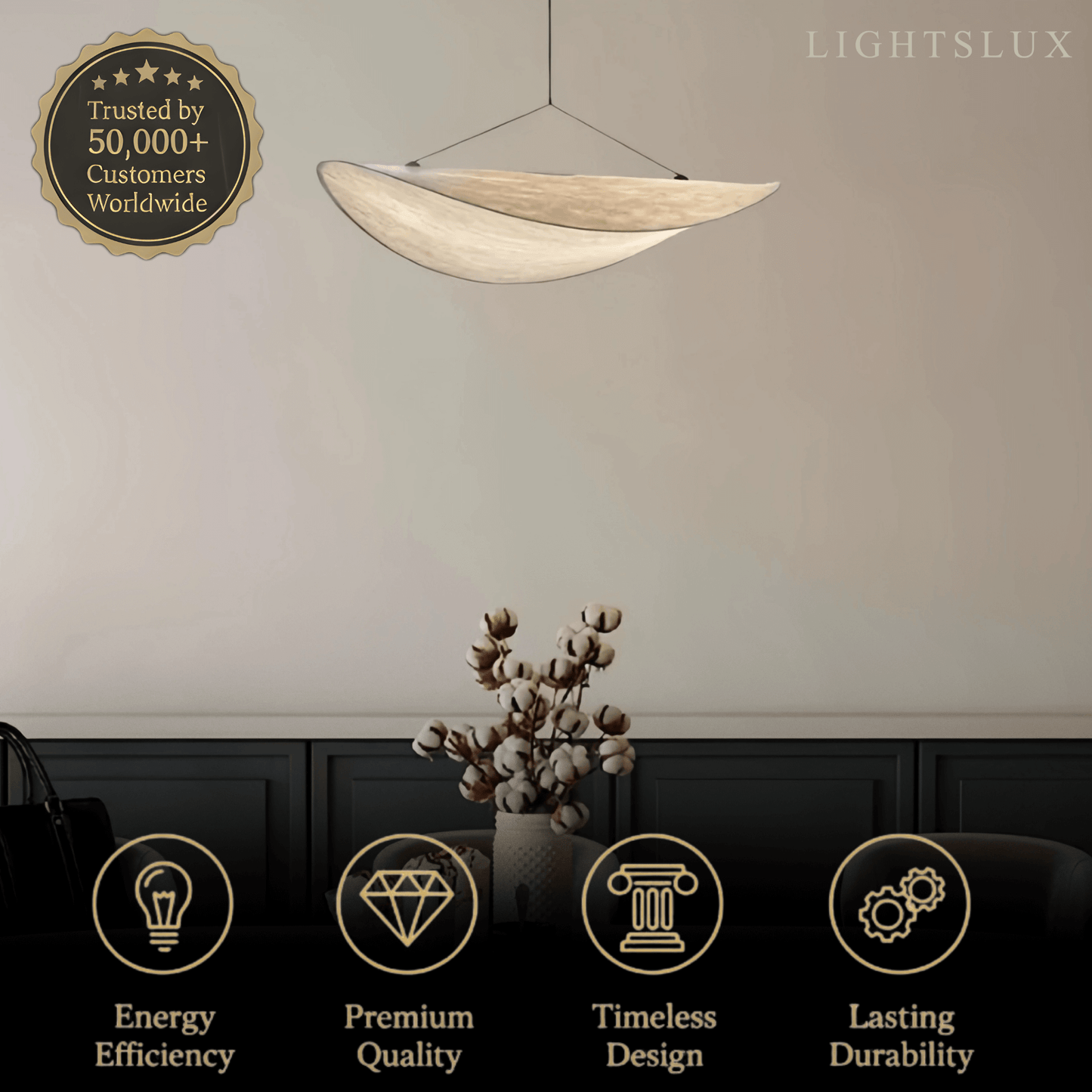 Lampe Suspension Art Déco Métal Blanc | LED SMD Intégrée | Chaîne Réglable