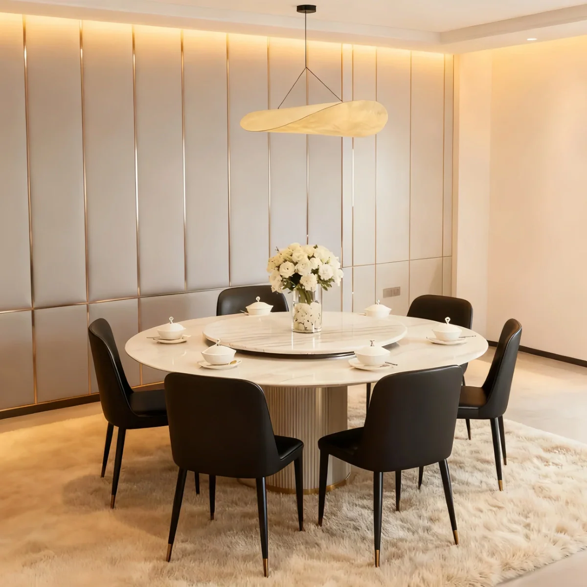 Lampe Suspension Art Déco Métal Blanc | LED SMD Intégrée | Chaîne Réglable