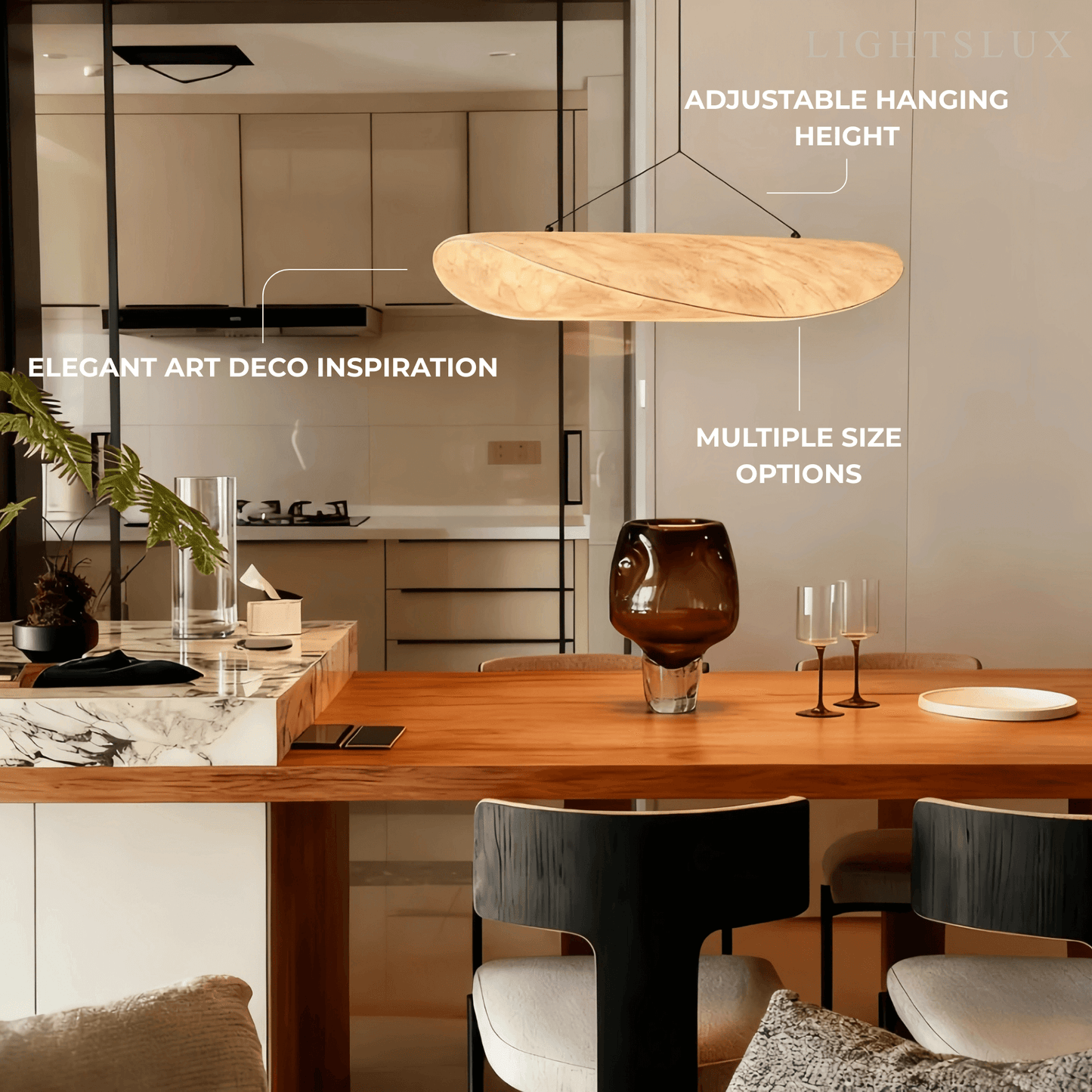 Lampe Suspension Art Déco Métal Blanc | LED SMD Intégrée | Chaîne Réglable