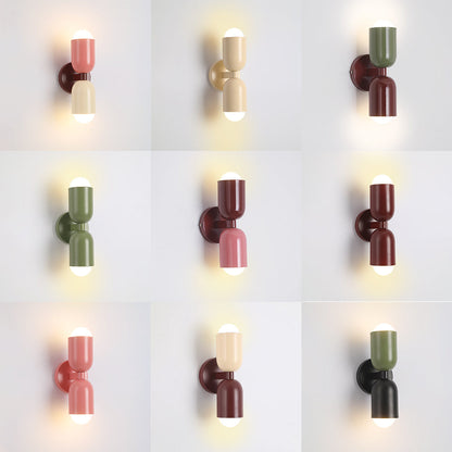 Applique Murale Bicolore Métal | Double Tête LED Ampoule Incluse | Ligne Coloris