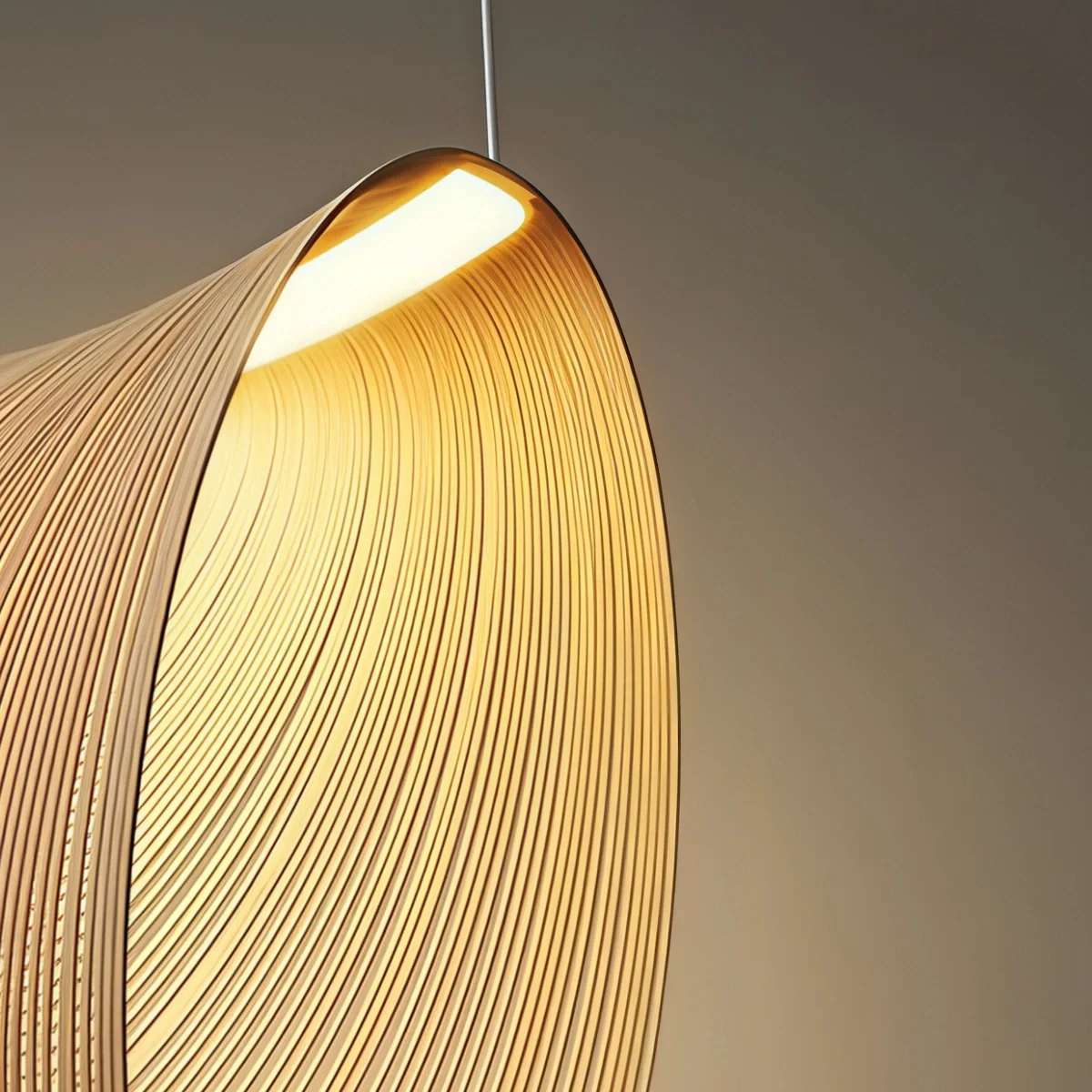 Lustre Suspension Bois ArtDéco | LED Intégré, Cordons Réglables | Série Atelier