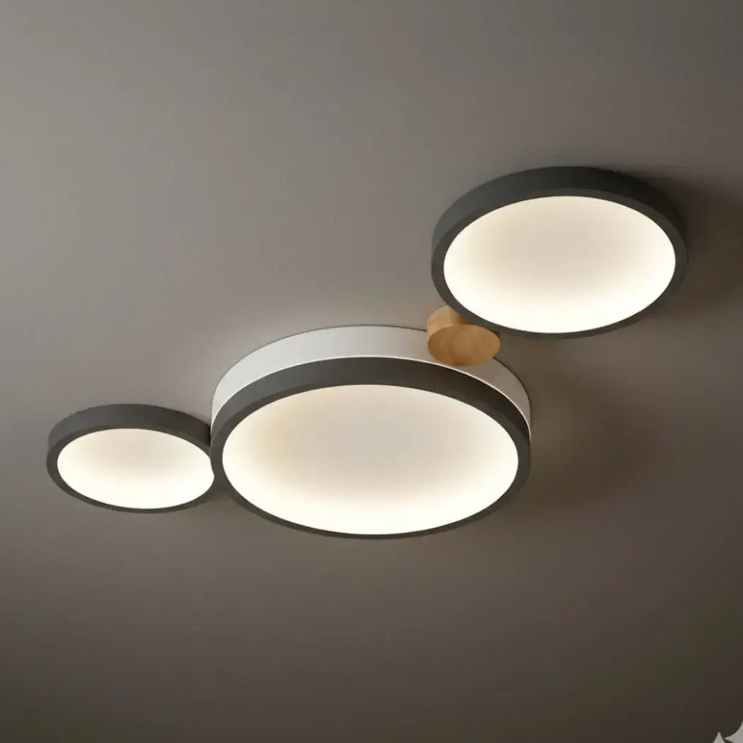 Plafonnier Rond Métal et Bois | LED Intégrée 3000K | Série Élégance