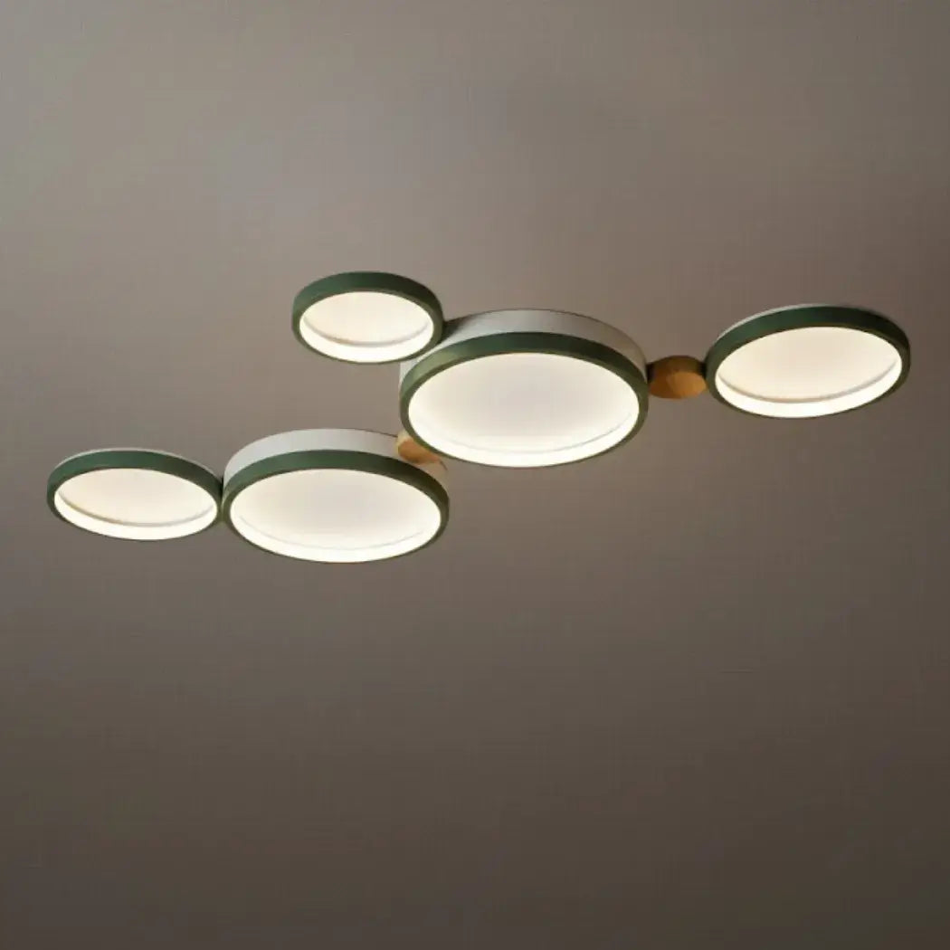 Plafonnier Rond Métal et Bois | LED Intégrée 3000K | Série Élégance