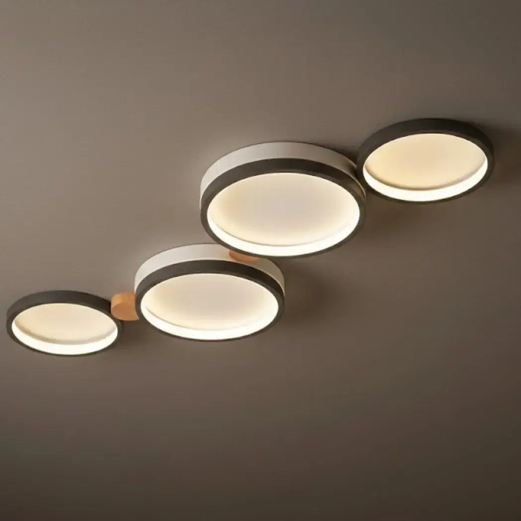 Plafonnier Rond Métal et Bois | LED Intégrée 3000K | Série Élégance