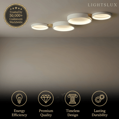 Plafonnier Rond Métal et Bois | LED Intégrée 3000K | Série Élégance