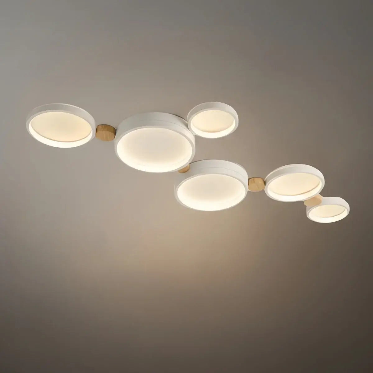 Plafonnier Rond Métal et Bois | LED Intégrée 3000K | Série Élégance