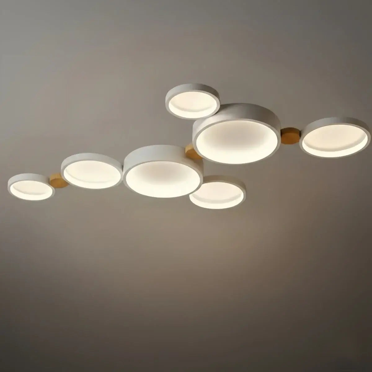 Plafonnier Rond Métal et Bois | LED Intégrée 3000K | Série Élégance