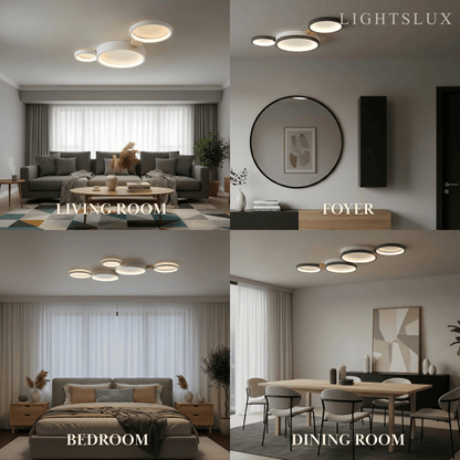 Plafonnier Rond Métal et Bois | LED Intégrée 3000K | Série Élégance