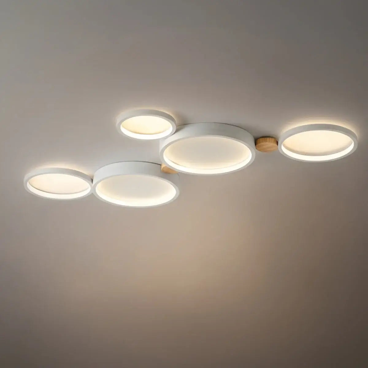 Plafonnier Rond Métal et Bois | LED Intégrée 3000K | Série Élégance