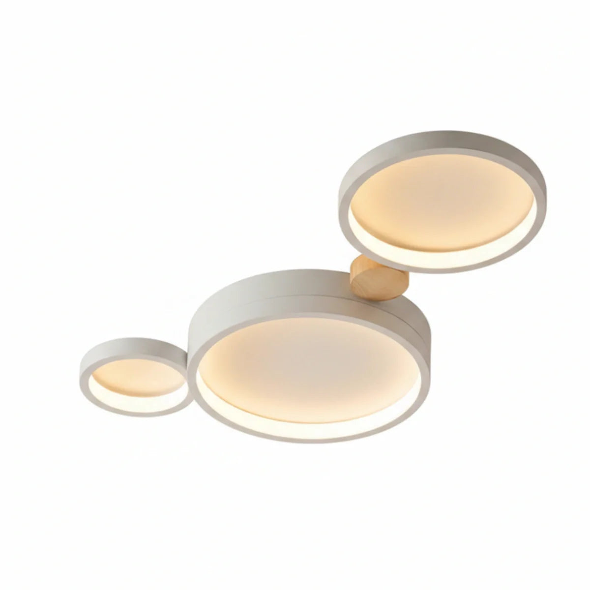 Plafonnier Rond Métal et Bois | LED Intégrée 3000K | Série Élégance