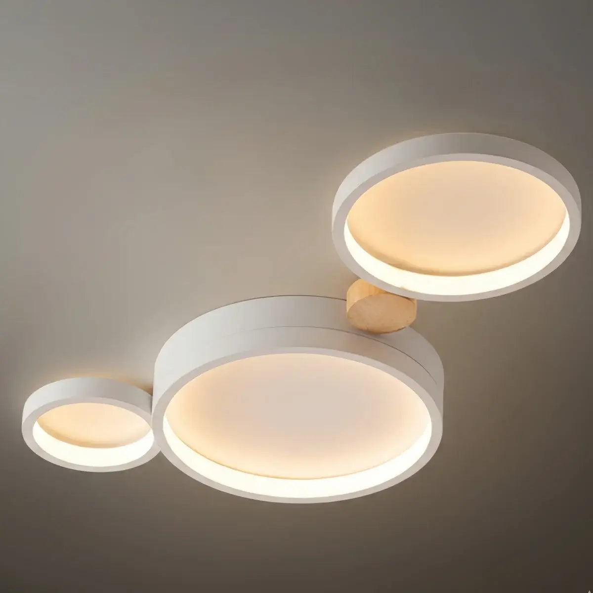 Plafonnier Rond Métal et Bois | LED Intégrée 3000K | Série Élégance