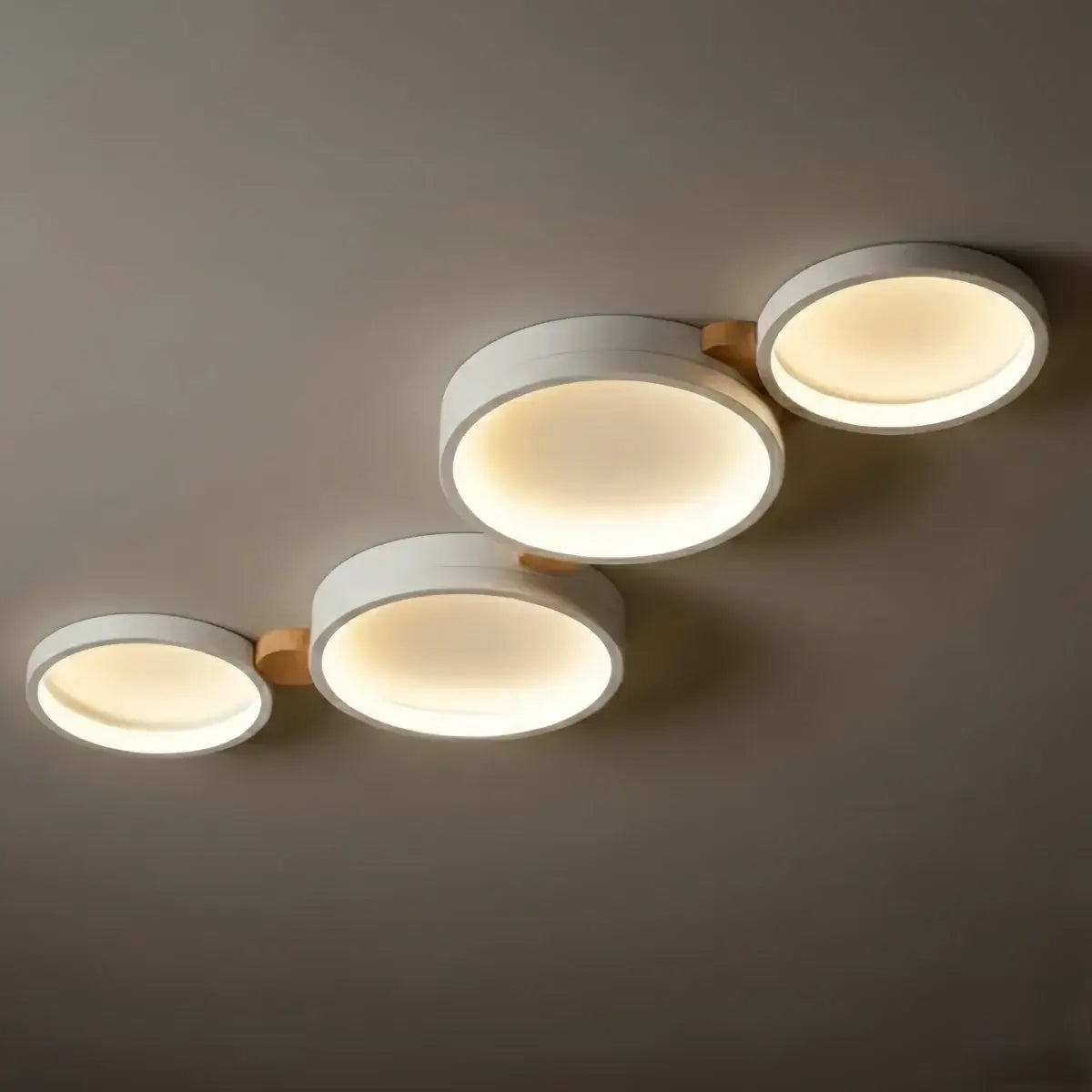 Plafonnier Rond Métal et Bois | LED Intégrée 3000K | Série Élégance