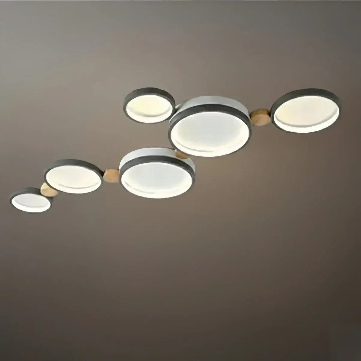Plafonnier Rond Métal et Bois | LED Intégrée 3000K | Série Élégance