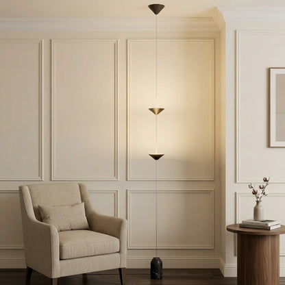 Lampe Pendante Industrielle Fer & Marbre | Hauteur Réglable LED Intégré