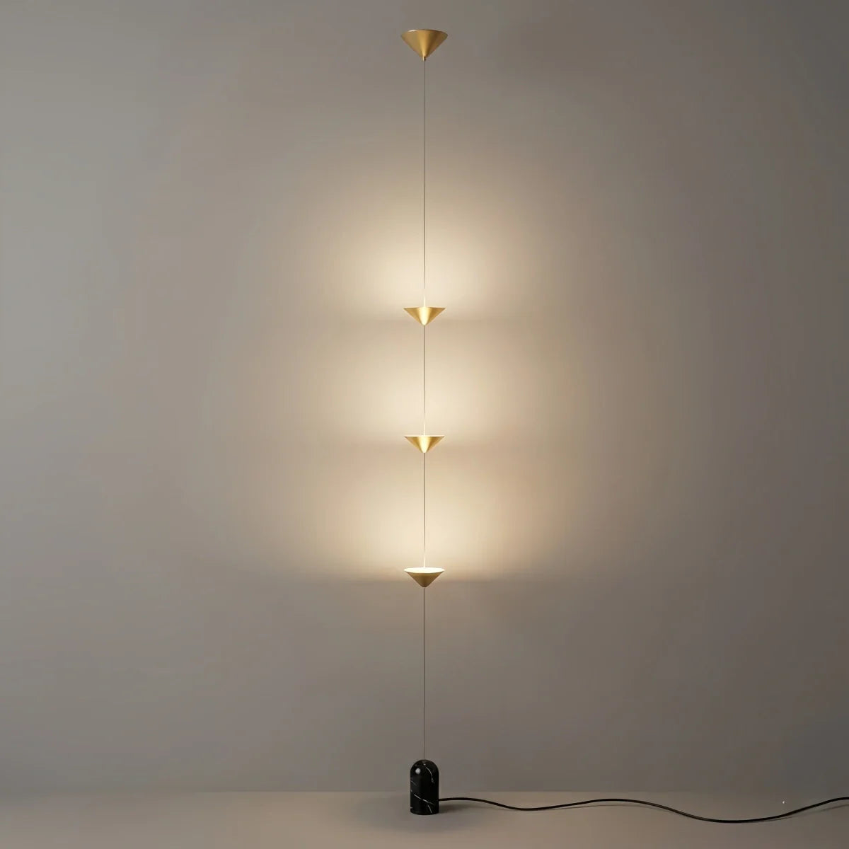 Lampe Pendante Industrielle Fer & Marbre | Hauteur Réglable LED Intégré
