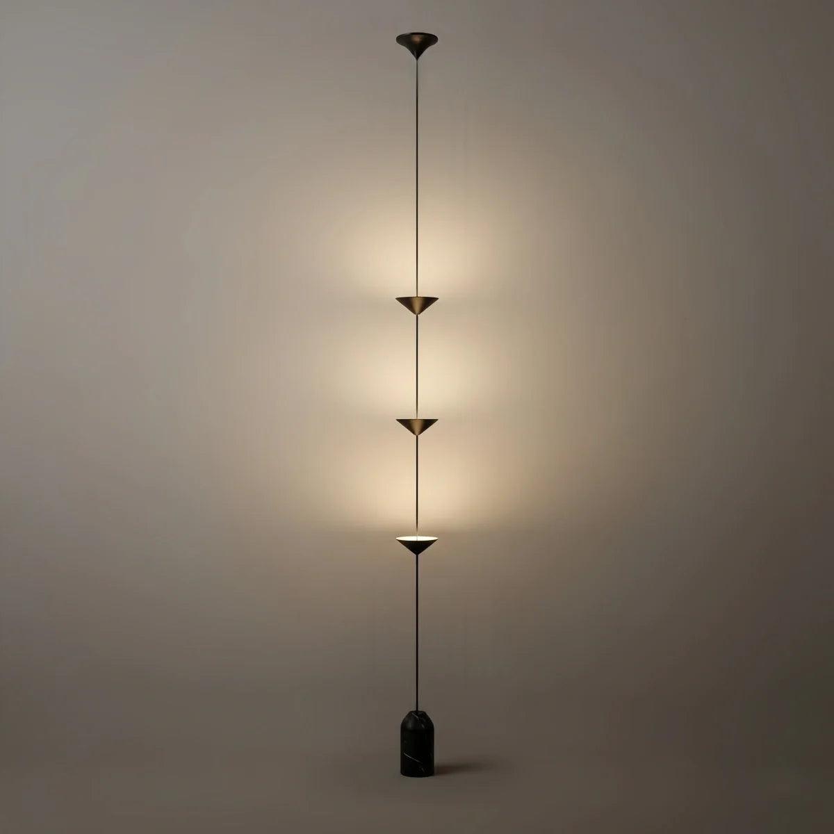 Lampe Pendante Industrielle Fer & Marbre | Hauteur Réglable LED Intégré