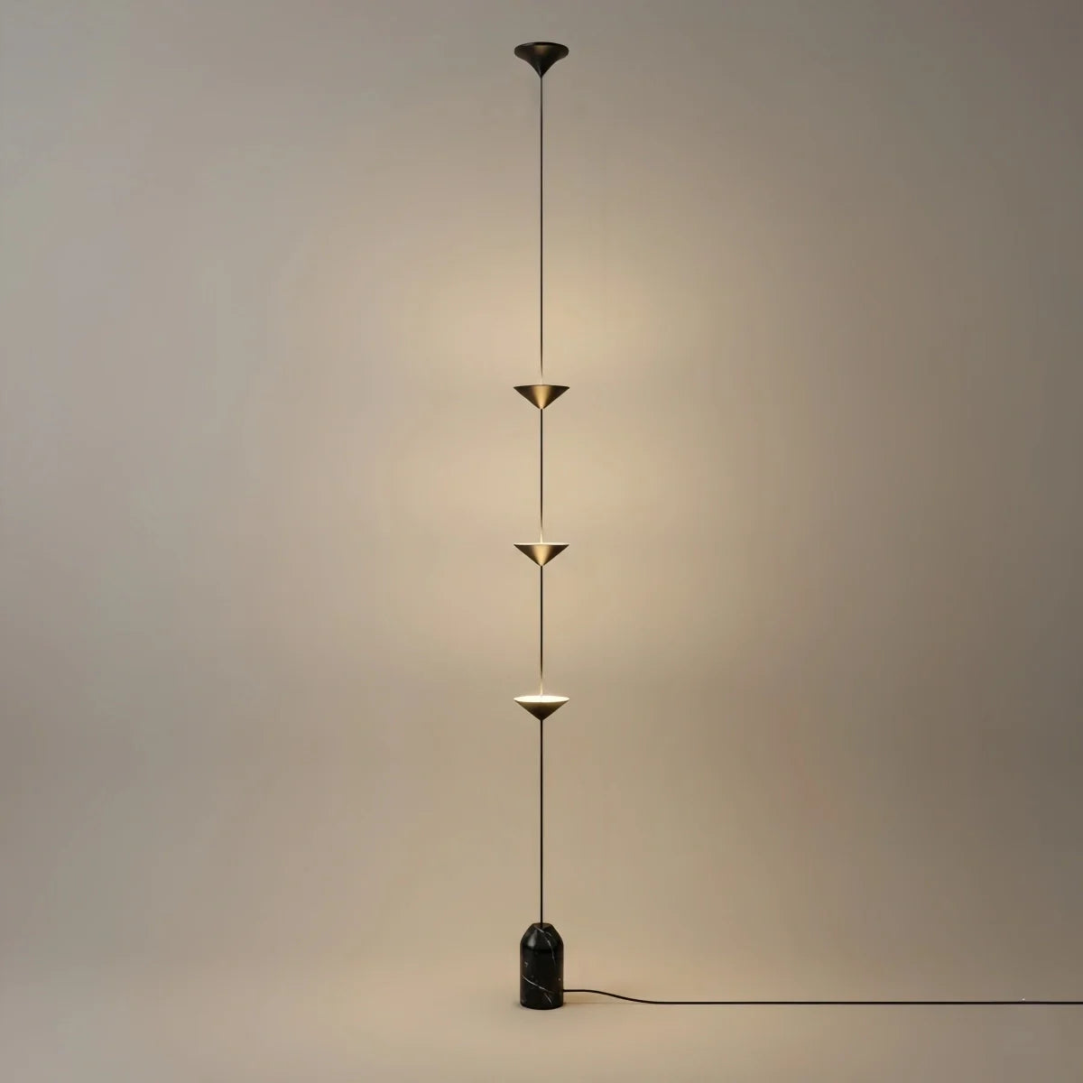 Lampe Pendante Industrielle Fer & Marbre | Hauteur Réglable LED Intégré