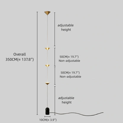 Lampe Pendante Industrielle Fer & Marbre | Hauteur Réglable LED Intégré