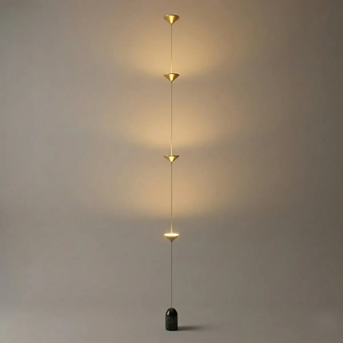 Lampe Pendante Industrielle Fer & Marbre | Hauteur Réglable LED Intégré