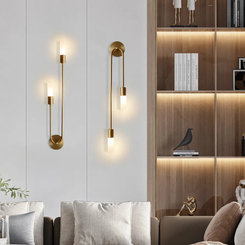 Applique Murale Linéaire Dorée Métal | LED G9 3000K Chaud | Série Élégance