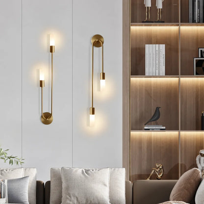 Applique Murale Linéaire Dorée Métal | LED G9 3000K Chaud | Série Élégance