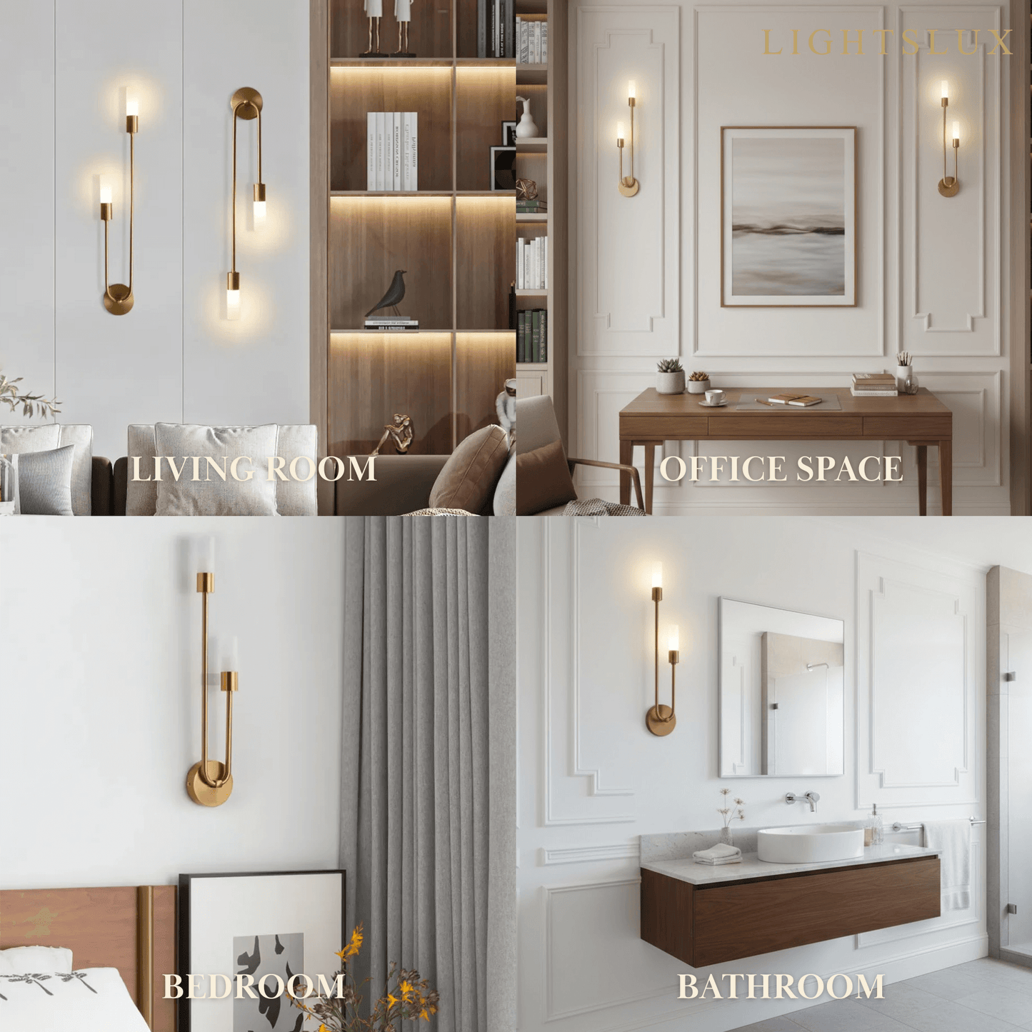 Applique Murale Linéaire Dorée Métal | LED G9 3000K Chaud | Série Élégance