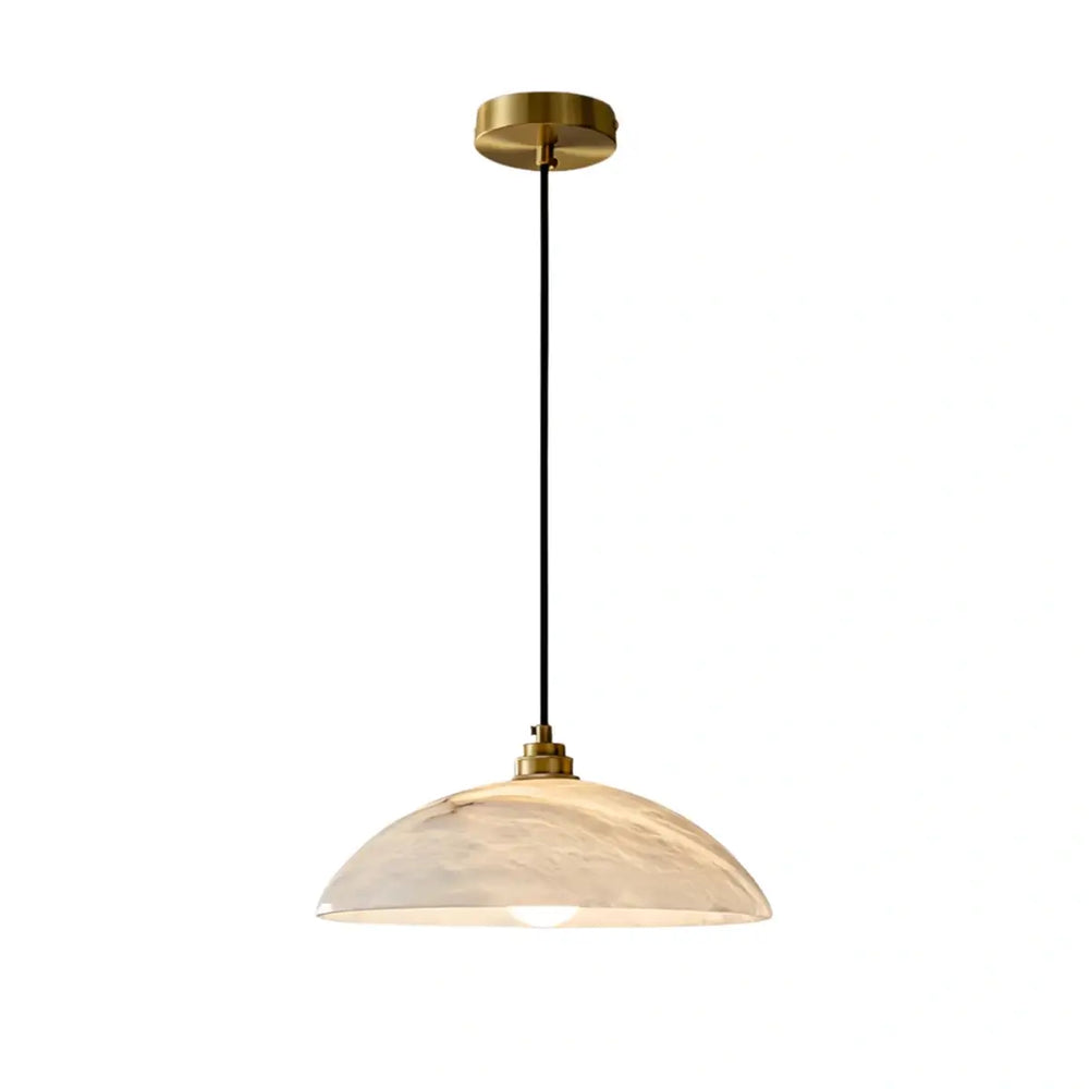 Lampe Suspendue Albâtre & Laiton - Câble Réglable 150 cm