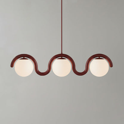 Lustre Linéaire Métal et Verre | Rouge et Argenté, IP20 Non-dimmable
