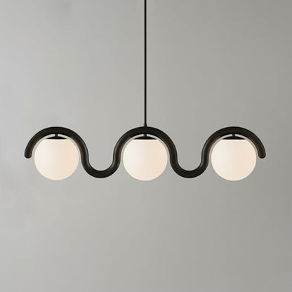 Lustre Linéaire Métal et Verre | Rouge et Argenté, IP20 Non-dimmable