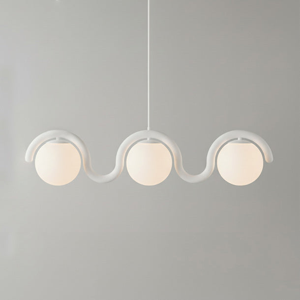 Lustre Linéaire Métal et Verre | Rouge et Argenté, IP20 Non-dimmable