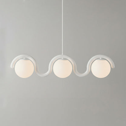 Lustre Linéaire Métal et Verre | Rouge et Argenté, IP20 Non-dimmable