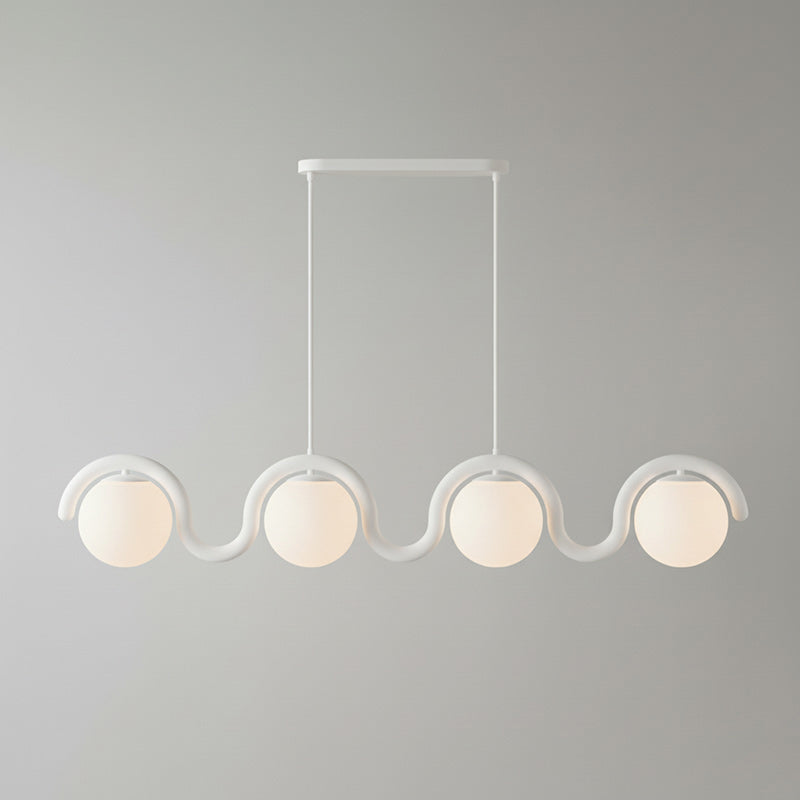 Lustre Linéaire Métal et Verre | Rouge et Argenté, IP20 Non-dimmable
