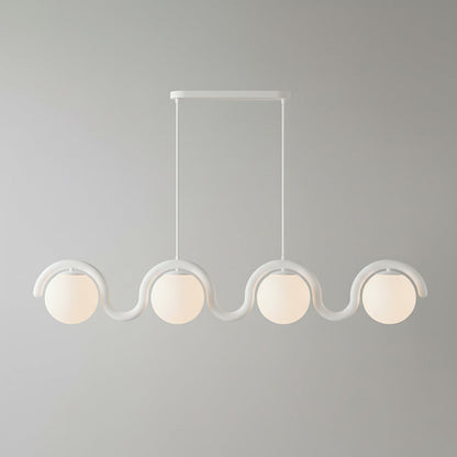 Lustre Linéaire Métal et Verre | Rouge et Argenté, IP20 Non-dimmable