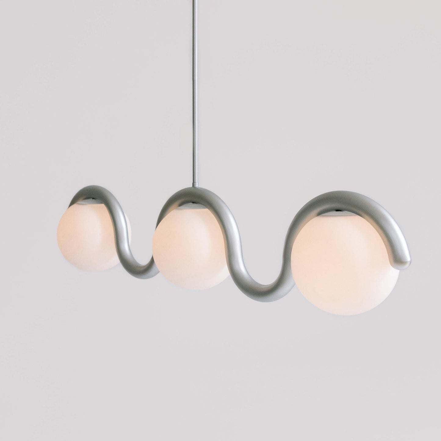 Lustre Linéaire Métal et Verre | Rouge et Argenté, IP20 Non-dimmable