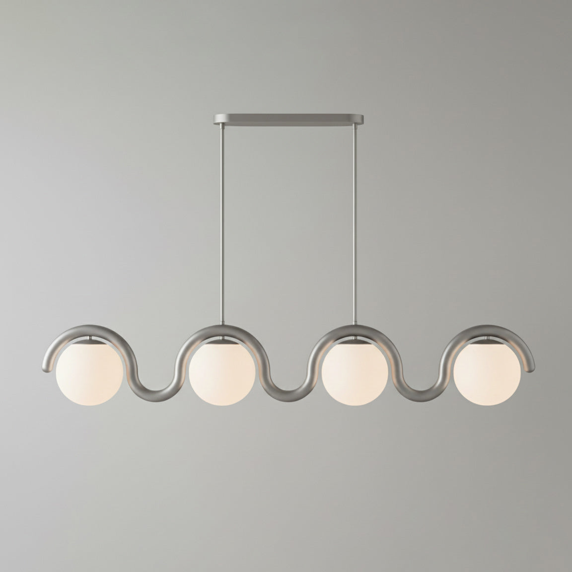 Lustre Linéaire Métal et Verre | Rouge et Argenté, IP20 Non-dimmable